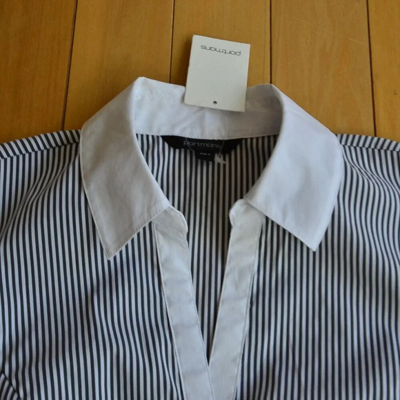 Portmans Striped Cotton Blend Top Size US XS - Picture 2 of 8